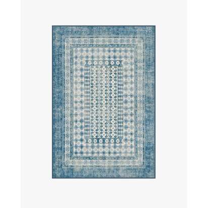 Cyrus Ocean and Ivory Flatwoven Rug - 120 x 185 cm - Rug + Pad System