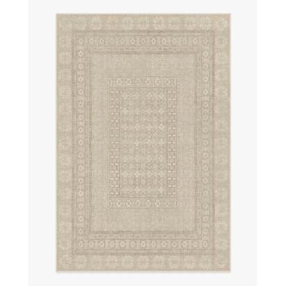Cyrus Beige Ivory Flatwoven Rug - 200 x 290 cm - Rug + Pad System