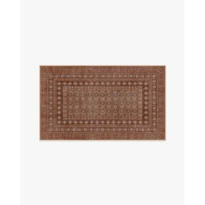 Cyrus Terracotta Flatwoven Rug - 90 x 150 cm - Rug + Cushioned Pad System