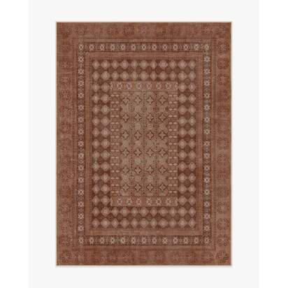 Cyrus Terracotta Flatwoven Rug - 150 x 215 cm - Rug + Cushioned Pad System