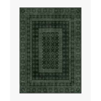 Cyrus Forest Green Flatwoven Rug - 150 x 215 cm - Rug + Cushioned Pad System