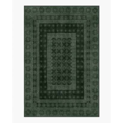 Cyrus Forest Green Flatwoven Rug - 200 x 290 cm - Rug + Cushioned Pad System