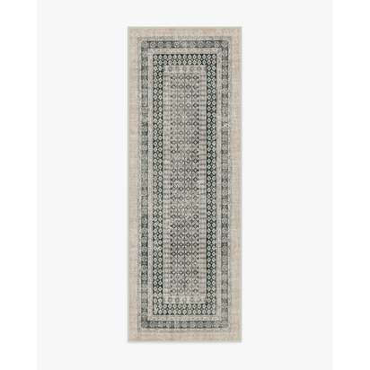Cyrus Taupe & Soft Charcoal Flatwoven Rug - 75 x 215 cm - Rug + Cushioned Pad System