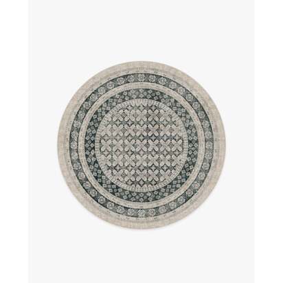 Cyrus Taupe & Soft Charcoal Flatwoven Rug - 185 Round cm - Rug + Pad System