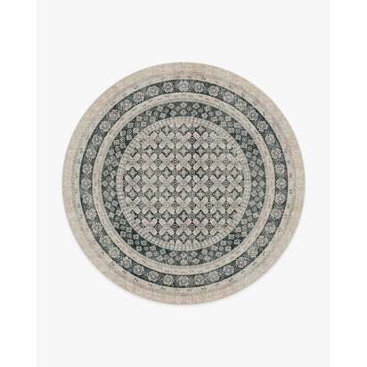 Cyrus Taupe & Soft Charcoal Flatwoven Rug - 245 Round cm - Rug + Pad System