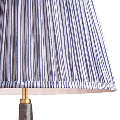30cm straight empire shade in navy candy stripe block printed cotton