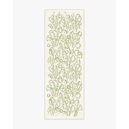 Ensikukat Green Flatwoven Rug by Marimekko - 75 x 215 cm - Rug + Pad System