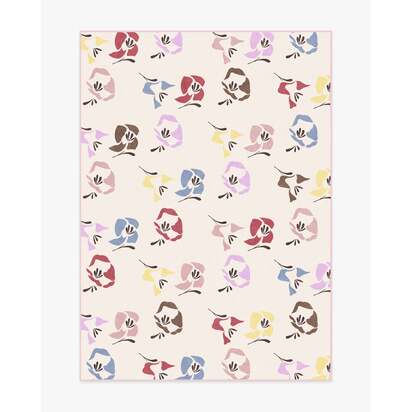 Helakka Cream Multicolour Flatwoven Rug by Marimekko - 150 x 215 cm - Rug + Cushioned Pad System