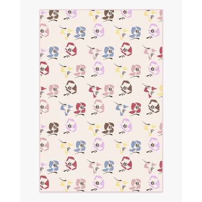 Helakka Cream Multicolour Flatwoven Rug by Marimekko - 185 x 275 cm - Rug + Cushioned Pad System