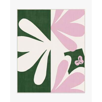 Kolmikko Green & Pink Flatwoven Rug by Marimekko - 245 x 305 cm - Rug + Pad System