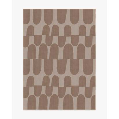 Ratsu Tan Flatwoven Rug by Marimekko - 150 x 215 cm - Rug + Cushioned Pad System