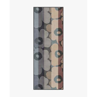 Unikko Ralli Charcoal Multicolour Rug by Marimekko - 75 x 215 cm - All-In-One Rug