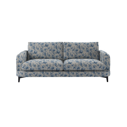 Boston Curved Arm 3 Seat Sofa in Porcelain Blue Chinoiserie