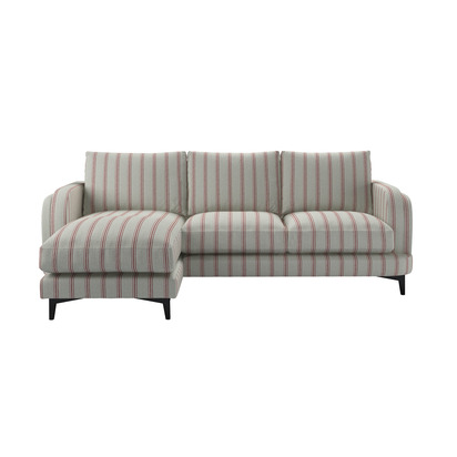 Boston Curved Arm LHF Chaise Sofa in Pomelo Dashwood Stripe