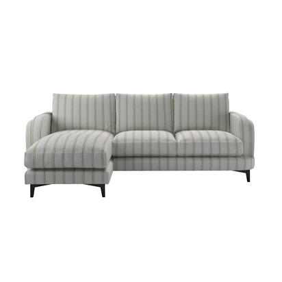 Boston Curved Arm LHF Chaise Sofa in Fudge Dashwood Stripe