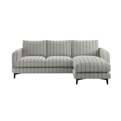 Boston Curved Arm RHF Chaise Sofa in Fudge Dashwood Stripe
