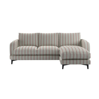 Boston Curved Arm RHF Chaise Sofa in Pomelo Dashwood Stripe
