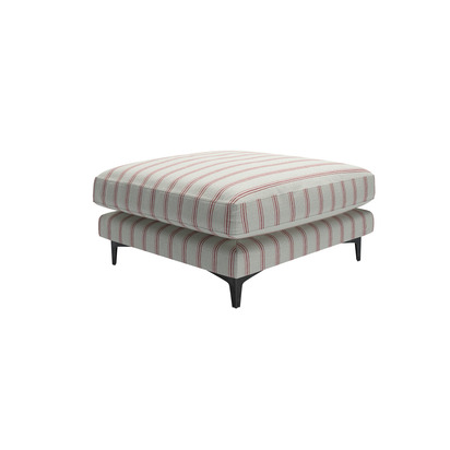 Boston Curved Arm Large Rectangular Footstool in Pomelo Dashwood Stripe