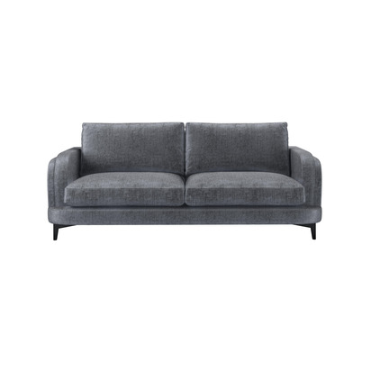 Boston Curved Arm 3 Seat Sofa in Whale Song Aquaclean Linen Look