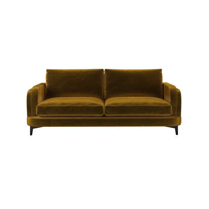 Boston Curved Arm 3 Seat Sofa in Piccalilli Smart Velvet