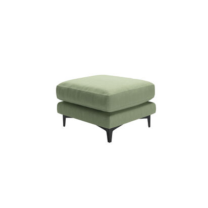 Boston Curved Arm Medium Rectangular Footstool in Sprig Linen