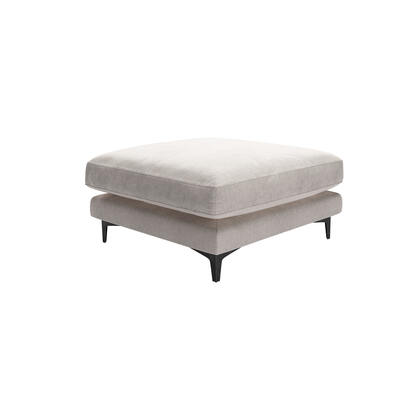 Boston Curved Arm Large Rectangular Footstool in Lotus Aquaclean Linen Look