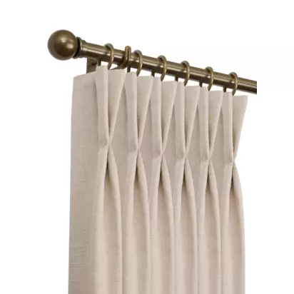 John Lewis Select Classic Curtain Pole with Rings and Ball Finial, Wall Fix, Dia.25mm Brass Toned | [NoValue]