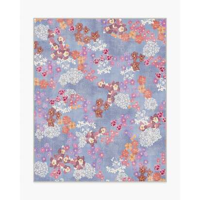 Ellery Slate Blue Multicolour Flatwoven Rug - 245 x 305 cm - Rug + Pad System