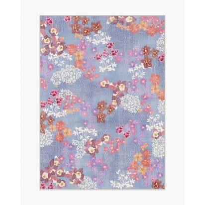 Ellery Slate Blue Multicolour Flatwoven Rug - 150 x 215 cm - Rug + Cushioned Pad System