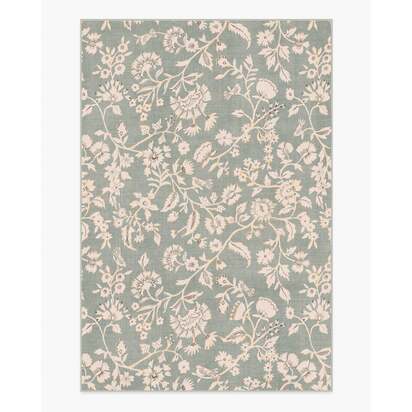 Brenna Sage Green & Cream Flatwoven Rug - 185 x 275 cm - Rug + Cushioned Pad System
