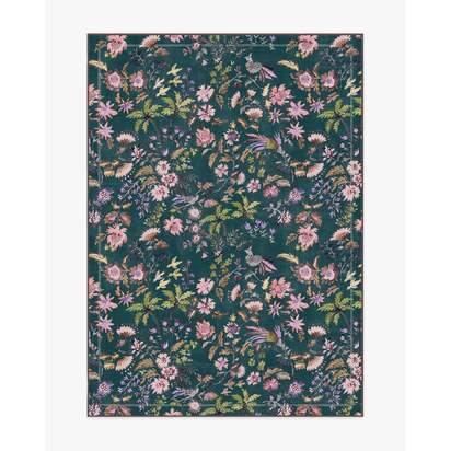 Celine Teal Multicolour Flatwoven Rug - 150 x 215 cm - Rug + Pad System
