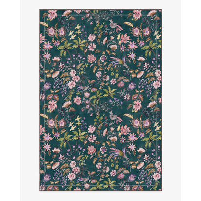 Celine Teal Multicolour Flatwoven Rug - 185 x 275 cm - Rug + Pad System