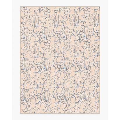 Corrine Cream & Slate Blue Flatwoven Rug - 275 x 365 cm - Rug + Pad System