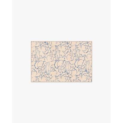 Corrine Cream & Slate Blue Flatwoven Rug - 60 x 90 cm - Rug + Cushioned Pad System