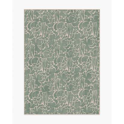 Corrine Sage Green Flatwoven Rug - 150 x 215 cm - Rug + Cushioned Pad System