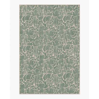 Corrine Sage Green Flatwoven Rug - 185 x 275 cm - Rug + Cushioned Pad System