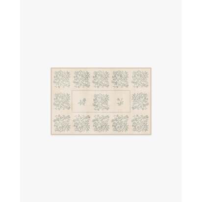 Iona Cream & Sage Green Flatwoven Rug - 60 x 90 cm - Rug + Cushioned Pad System