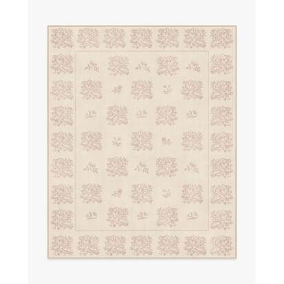 Iona Cream & Vintage Blush Flatwoven Rug - 245 x 305 cm - Rug + Pad System