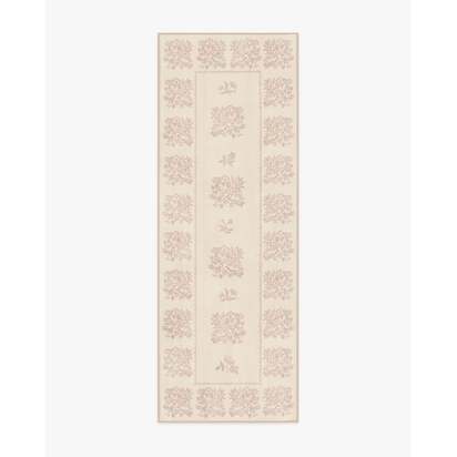 Iona Cream & Vintage Blush Flatwoven Rug - 75 x 215 cm - Rug + Cushioned Pad System