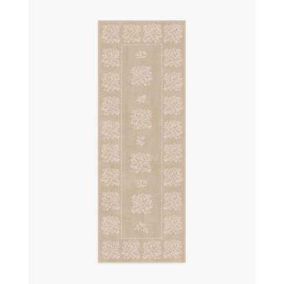 Iona Natural & Cream Flatwoven Rug - 75 x 215 cm - Rug + Cushioned Pad System