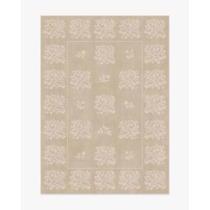 Iona Natural & Cream Flatwoven Rug - 150 x 215 cm - Rug + Cushioned Pad System