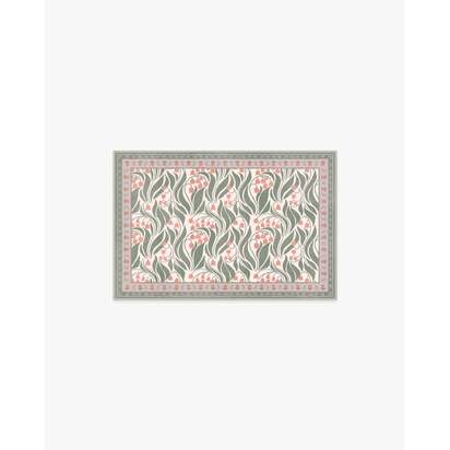 Lila Cream & Coral Flatwoven Rug - 60 x 90 cm - Rug + Pad System