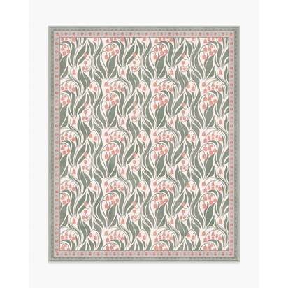 Lila Cream & Coral Flatwoven Rug - 245 x 305 cm - Rug + Pad System