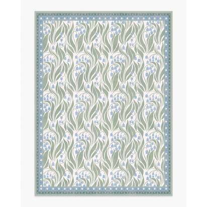 Lila Ivory & Soft Blue Flatwoven Rug - 275 x 365 cm - Rug + Pad System