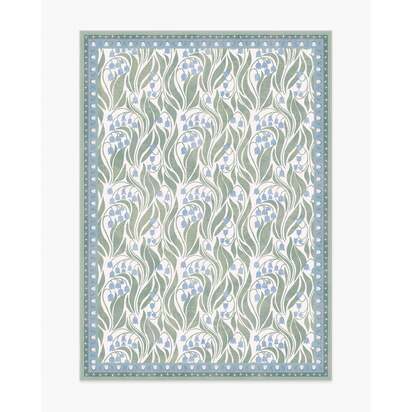 Lila Ivory & Soft Blue Flatwoven Rug - 150 x 215 cm - Rug + Cushioned Pad System