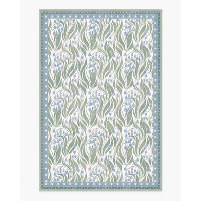 Lila Ivory & Soft Blue Flatwoven Rug - 185 x 275 cm - Rug + Cushioned Pad System