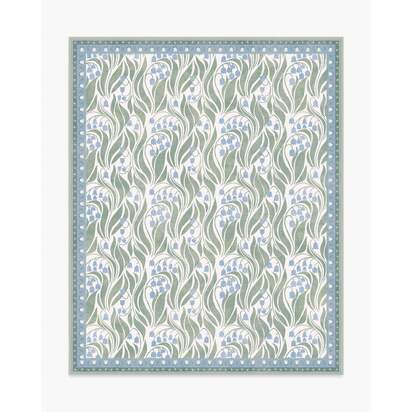 Lila Ivory & Soft Blue Flatwoven Rug - 245 x 305 cm - Rug + Cushioned Pad System
