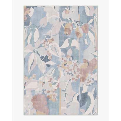 Maeve Soft Blue Multicolour Flatwoven Rug - 185 x 275 cm - Rug + Cushioned Pad System