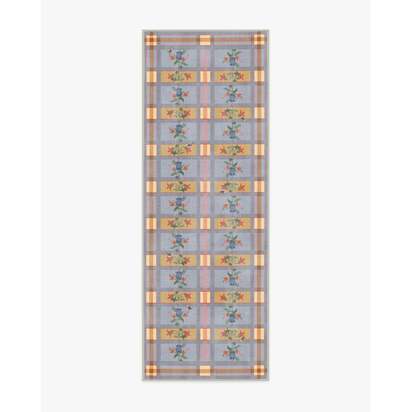 Quinnlyn Slate Blue Multicolour Flatwoven Rug - 75 x 215 cm - Rug + Pad System