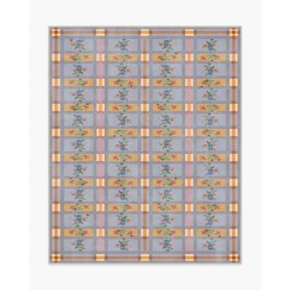 Quinnlyn Slate Blue Multicolour Flatwoven Rug - 245 x 305 cm - Rug + Cushioned Pad System